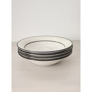 Set Of 4 Japan Made Cereal/Soup Serving Bowls by BLACK Off White & Black (P19)